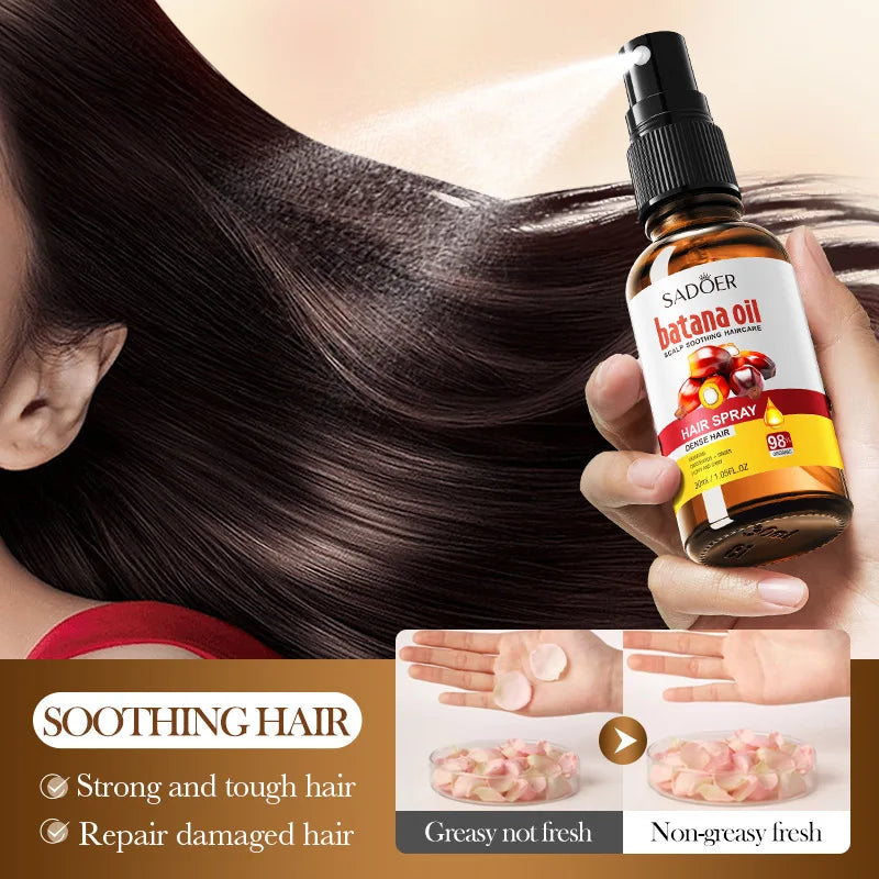 Hair Growth Spray Batana anti Hair Fall Hair Loss Scalp Damaged Treatment Serum Oil Nourish Roots Fast Growing Health Hair Care