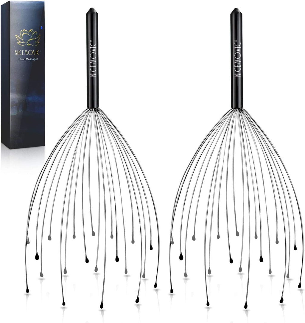 2 Pack Head Scalp Massager Gifts for Women Men, Stocking Stuffers White Elephant Gifts for Adults Prizes for Adults Scalp Massager Hair Growth 20 Fingers Stress Relief Head Scratcher