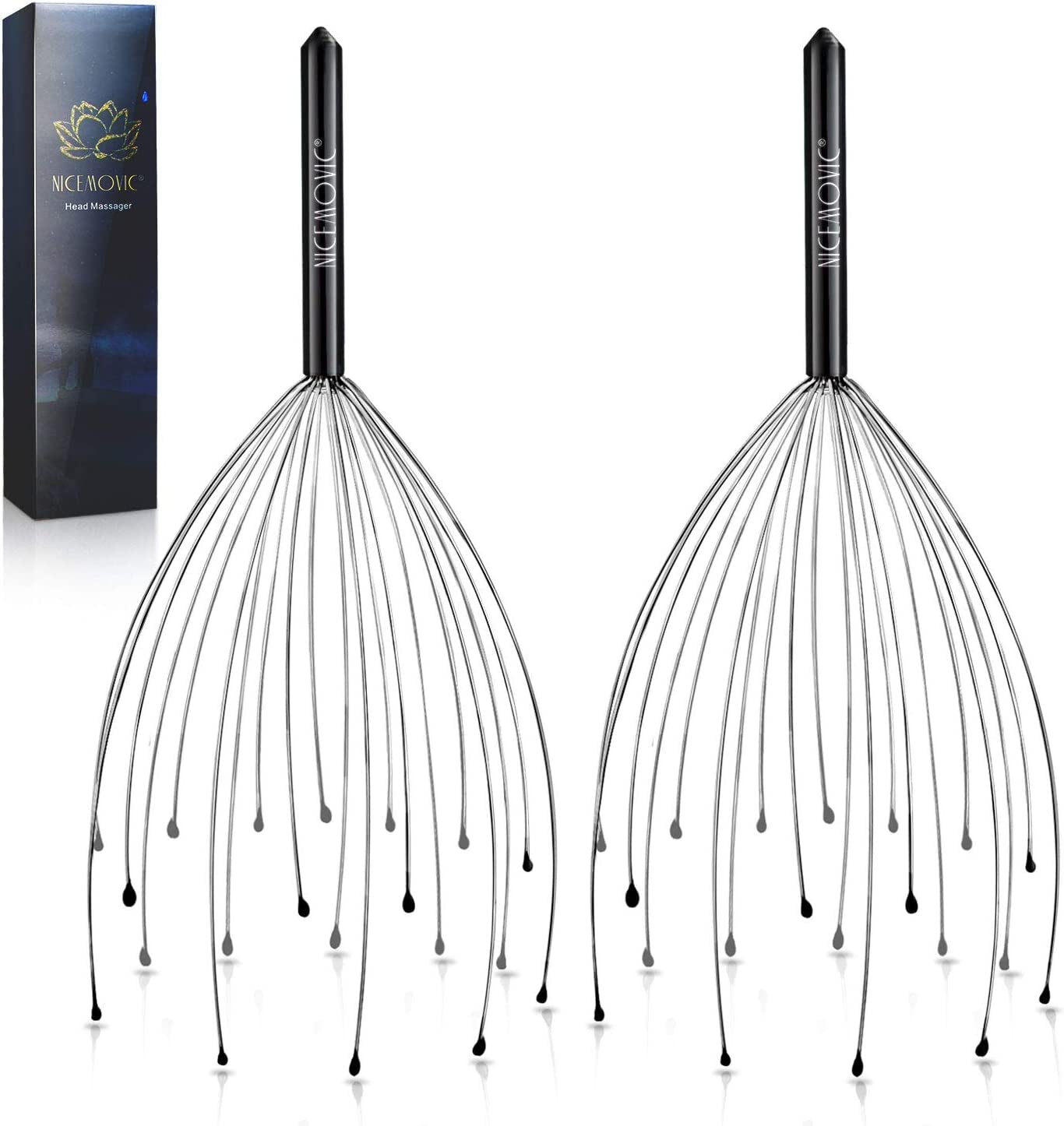 2 Pack Head Scalp Massager Gifts for Women Men, Stocking Stuffers White Elephant Gifts for Adults Prizes for Adults Scalp Massager Hair Growth 20 Fingers Stress Relief Head Scratcher