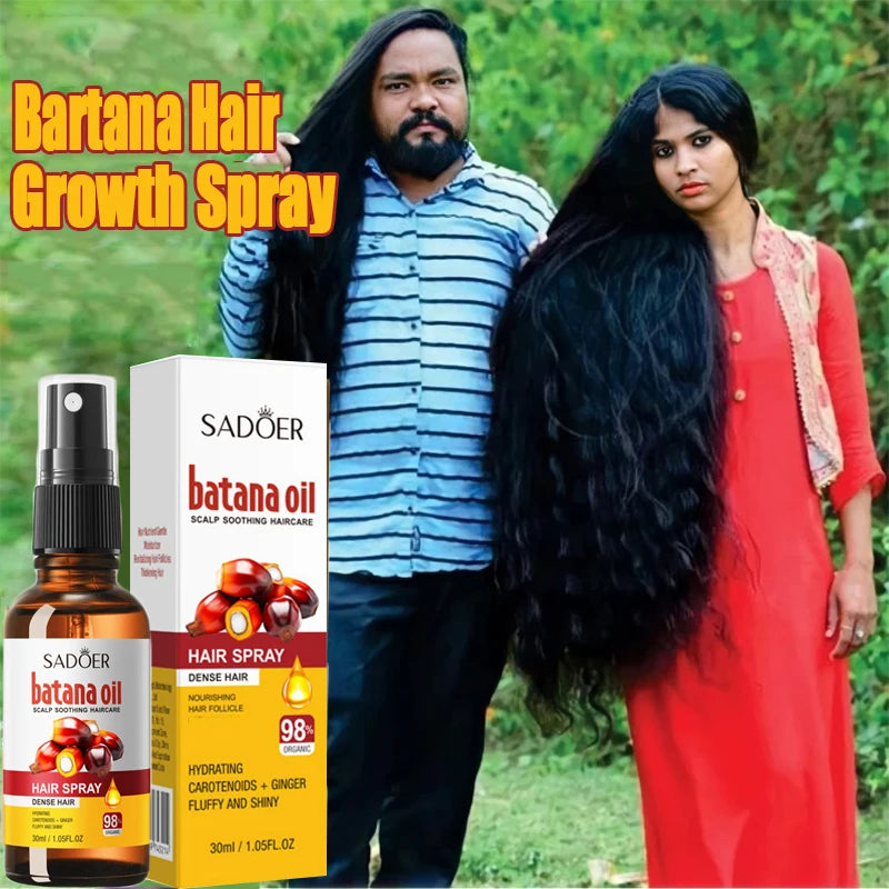 Hair Growth Spray Batana anti Hair Fall Hair Loss Scalp Damaged Treatment Serum Oil Nourish Roots Fast Growing Health Hair Care