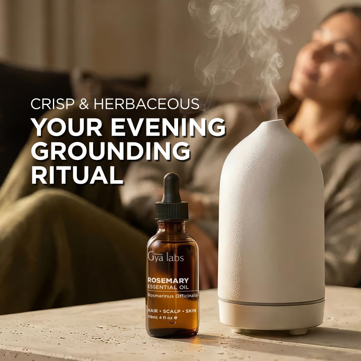 100% Pure Rosemary Essential Oil - 4 Fl Oz - Rosemary Oil for Hair, Skin, Diffuser, Aromatherapy & DIY Candle Making Scent