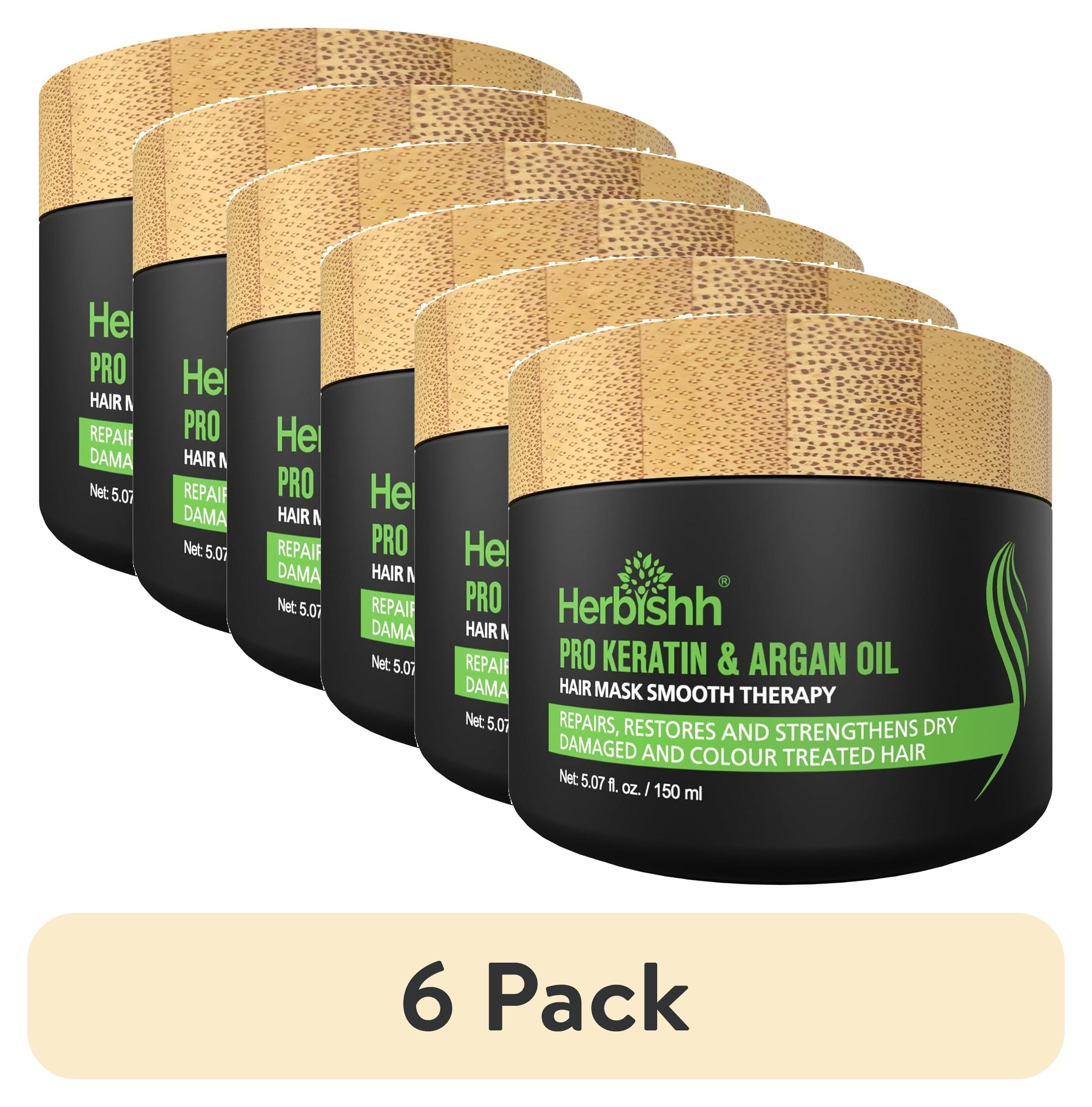 (6 Pack)  Keratin & Argan Oil Hair Mask for Intense Hydration, Men & Women (150 Gm)