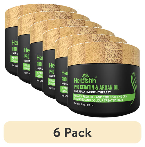 (6 Pack)  Keratin & Argan Oil Hair Mask for Intense Hydration, Men & Women (150 Gm)
