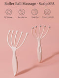 Scalp Massager & Gua Sha Tool Set - Manual Head Massager, Massage Comb for Relaxation & Stress Relief (Grey & Brown)