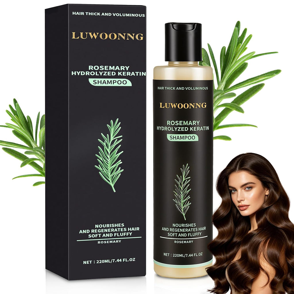 Rosemary Shampoo, Hair Growth Shampoo with Hydrolyzed Keratin, Nourishes Repairs Dry Damaged Thinning Hair, Unisex