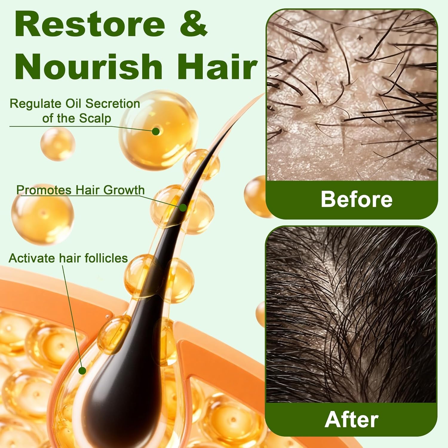 Rosemary Shampoo, Hair Growth Shampoo with Hydrolyzed Keratin, Nourishes Repairs Dry Damaged Thinning Hair, Unisex
