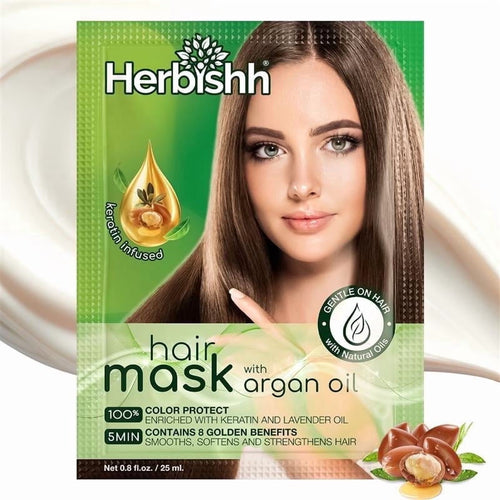(6 Pack)  Argan Hair Mask-Deep Conditioning & Hydration for Healthier Looking Hair-25Gm for Very Dry, Weak, Stressed Out Hair, No Sulphates, No Parabens
