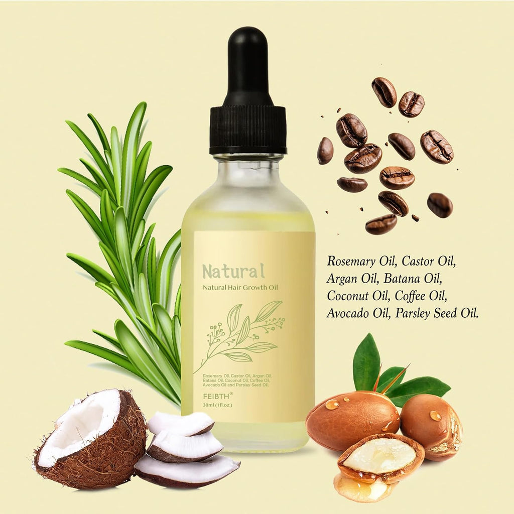 Natural Hair Growth Oil, Hair Oil for Men and Women, Batana Oil for Hair Growth (2 Fl Oz, Rosemary)