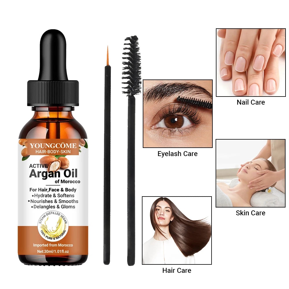 Morocco Argan Hair Oil Care Essence Nourishing Moisturizer Brightening Smooth Repair Improve Split Hair Firming Lifting Skincare
